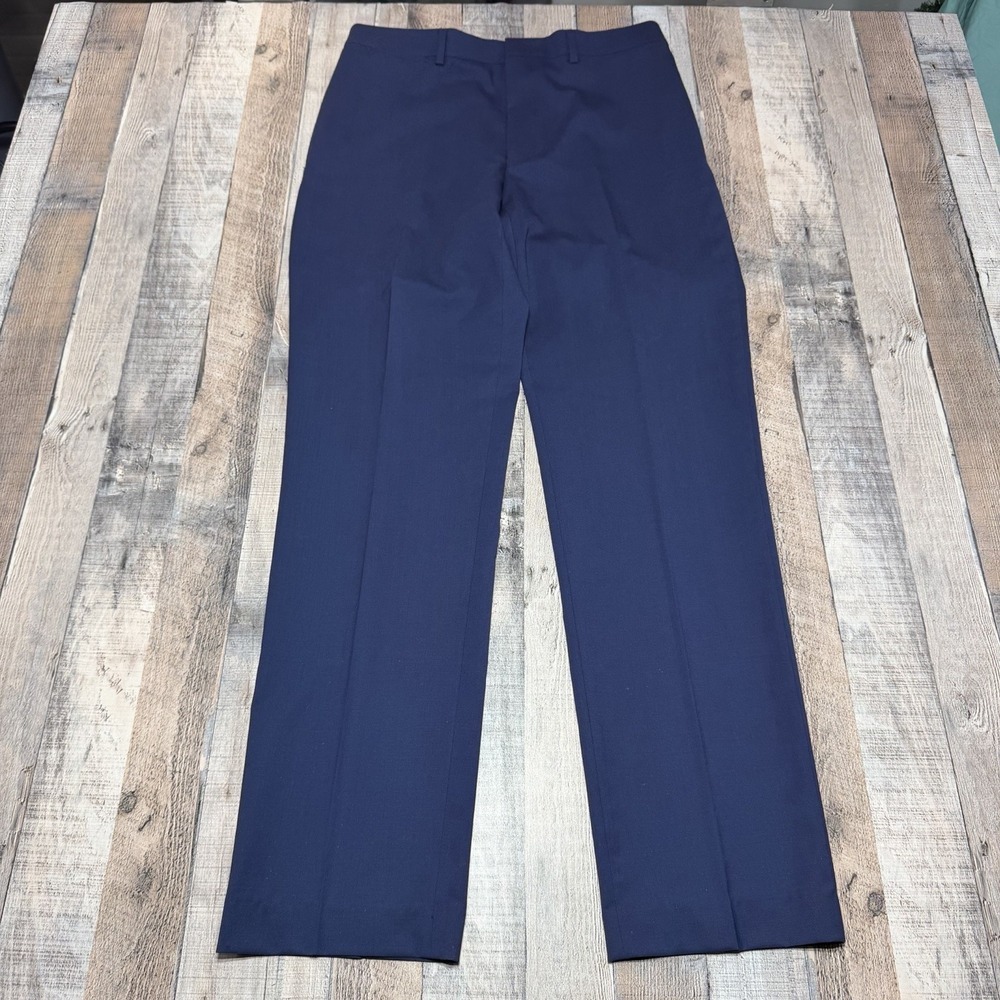 Lauren Ralph Lauren Black Label Dress Pants Mens 33x32 Royal Blue Wool Slim Fit‎